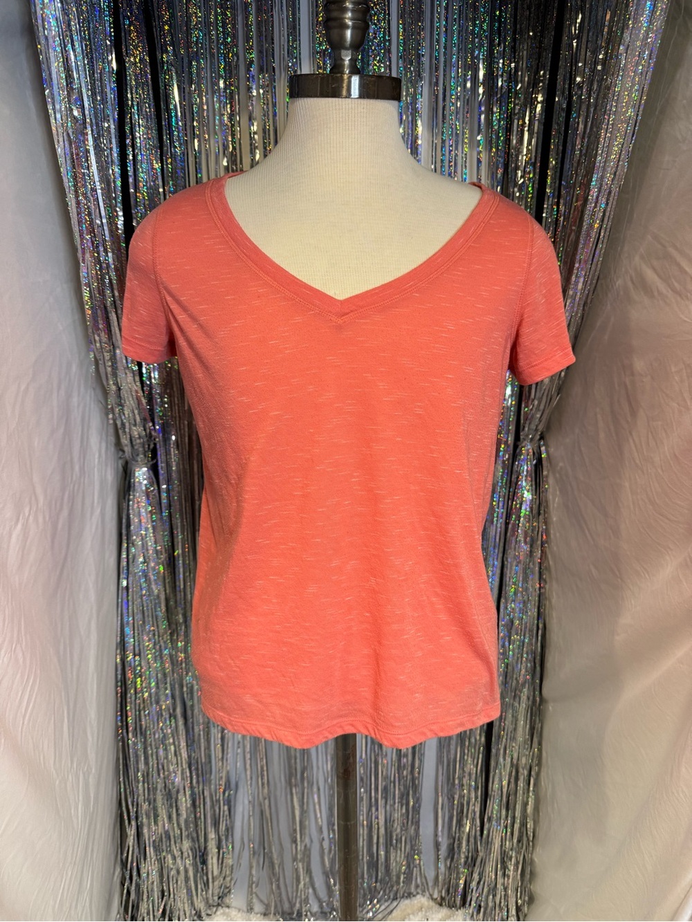 torrid Coral V-Neck Short Sleeve Tee